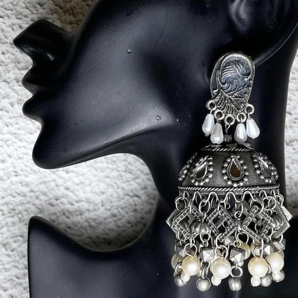 Oxidized juhmka earrings - Picture 2 of 3